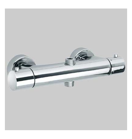 MONOCOMANDO DOCCIA ESTERNO TERMOSTATO CON DEVIATORE 2 VIE DISCO - Cromo