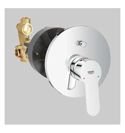 MONOCOMANDO DOCCIA INCASSO CON DEVIATORE BAUEDGE - Cromo