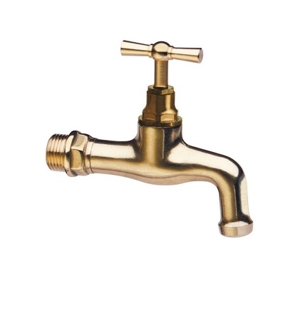RUBINETTO CURVO IN OTTONE LUCIDATO 1/2" (DN 15)