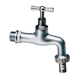 RUBINETTO PORTAGOMMA IN OTTONE CROMATO/SABBIATO 1/2" (DN 15)