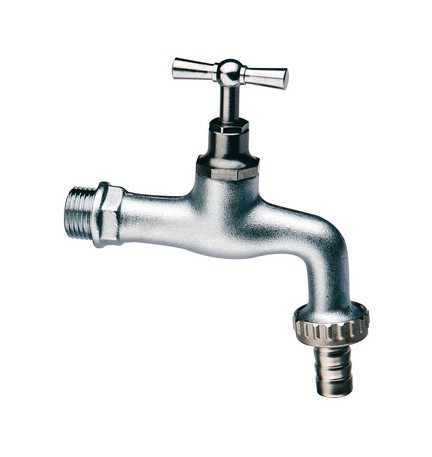 RUBINETTO PORTAGOMMA IN OTTONE CROMATO/SABBIATO 1/2" (DN 15)