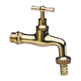 RUBINETTO PORTAGOMMA IN OTTONE LUCIDATO 1/2" (DN 15)