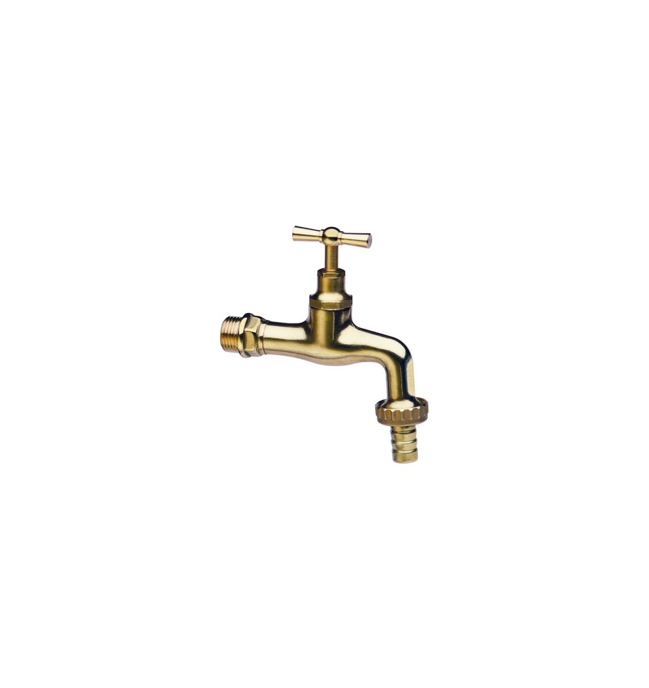 RUBINETTO PORTAGOMMA IN OTTONE LUCIDATO 1/2" (DN 15)