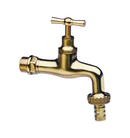 RUBINETTO PORTAGOMMA IN OTTONE LUCIDATO 1/2" (DN 15)
