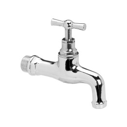 RUBINETTO A VITONE IN OTTONE CROMATO 1/2"