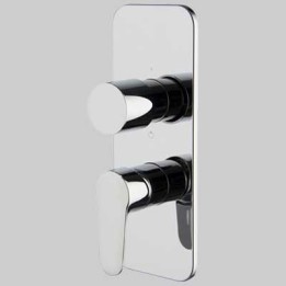 MONOCOMANDO DOCCIA INCASSO CON DEVIATORE 2-3 USCITE SERIE 22 - Cromo