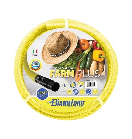 TUBO DA GIARDINO ANTITORS. 5 STRATI "FARM PLUS" Mt 15 - 5/8"