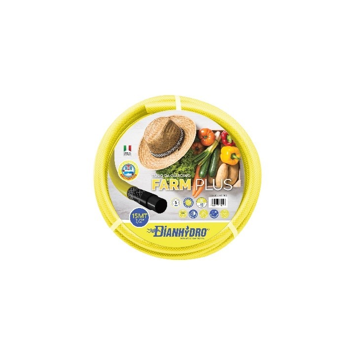 TUBO DA GIARDINO ANTITORS. 5 STRATI "FARM PLUS" Mt 25 - 1/2"