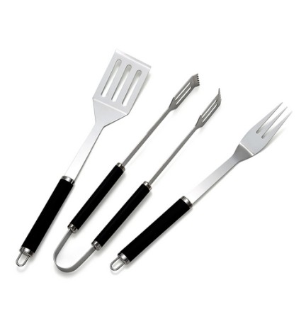 BBQ TOOL SET BASIC SPATOLA FORCHETTA E PINZA -