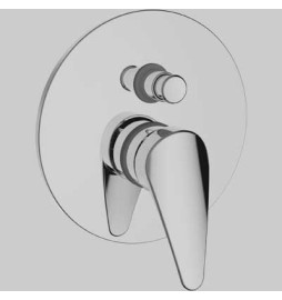 MISCELATORE INCASSO CON DEVIATORE T-ONE - Completo -Cromo