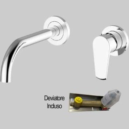 BATTERIA LAVABO INCASSO A PARETE VELVET - C/scarico Click Clack