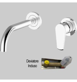 BATTERIA LAVABO INCASSO A PARETE VELVET - C/scarico Click Clack