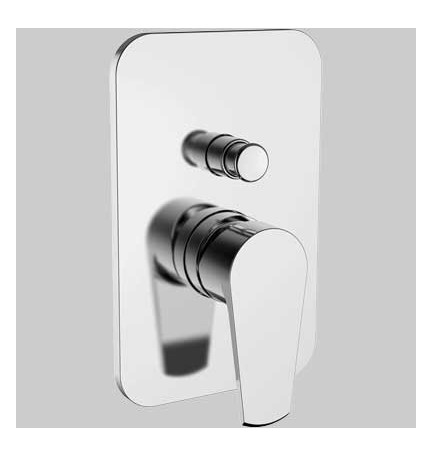 PIASTRA E LEVA PER INCASSO DOCCIA CON DEVIATORE - Cromo