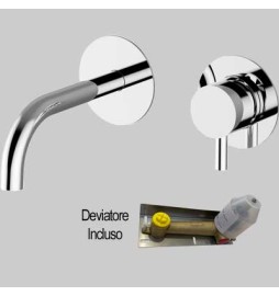 BATTERIA LAVABO INCASSO A PARETE JABIL 25 - C/scarico Click Clack