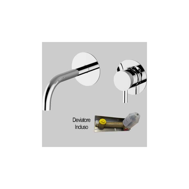 BATTERIA LAVABO INCASSO A PARETE JABIL 25 - C/scarico Click Clack