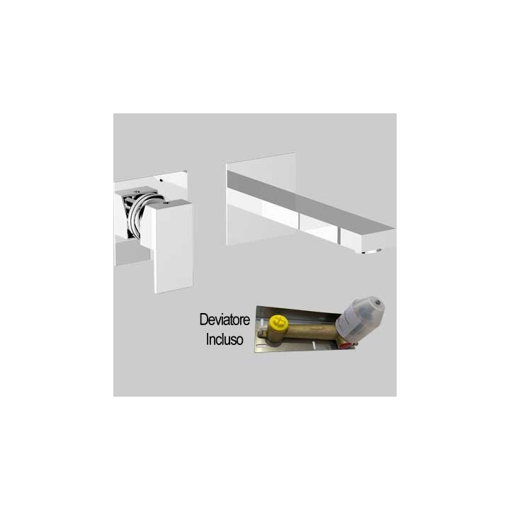 BATTERIA LAVABO INCASSO A PARETE PILLAR - C/scarico Click Clack
