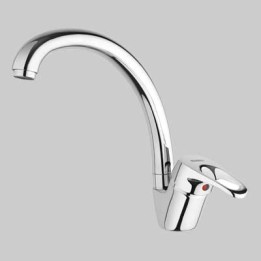 MONOCOMANDO LAVELLO CUCINA M1 CANNA ALTA GIREVOLE - Cromo
