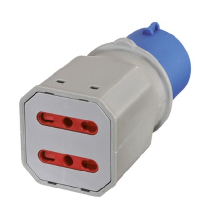 ADATTATORE INDUSTRIALE 16A 220V 2PR BIP IP44 FIG. 7