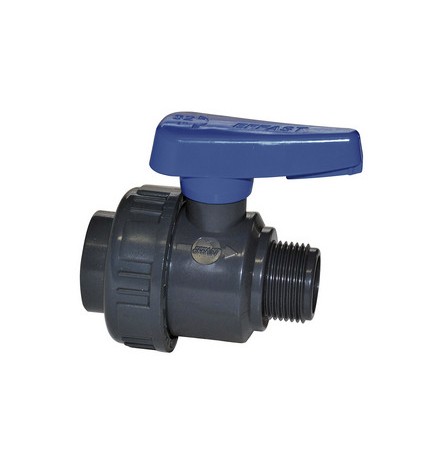 VALVOLA A SFERA MONOGHIERA IN PVC CON FIL. MF 1/2"