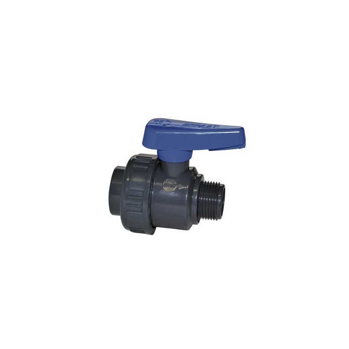 VALVOLA A SFERA MONOGHIERA IN PVC CON FIL. MF 1"