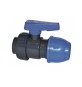 VALVOLA A SFERA MONOGHIERA IN PVC CON FIL. F/ GIUNTO A COMPRESSIONE 1/2" x 20