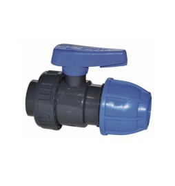 VALVOLA A SFERA MONOGHIERA IN PVC CON FIL. F/ GIUNTO A COMPRESSIONE 1" x 32