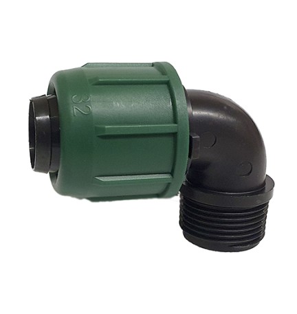 GOMITO a 90° FILETTATO MASCHIO D. 16 x 3/4