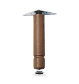 PIEDINO LEGNO PIASTRA MOBILE 100 MM NOCE*