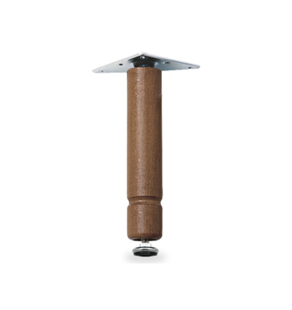 PIEDINO LEGNO PIASTRA MOBILE 100 MM NOCE*