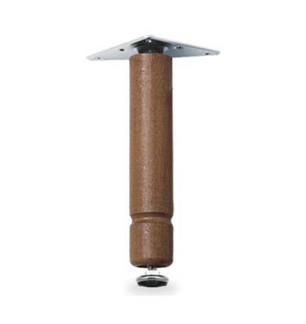 PIEDINO LEGNO PIASTRA MOBILE 100 MM NOCE*