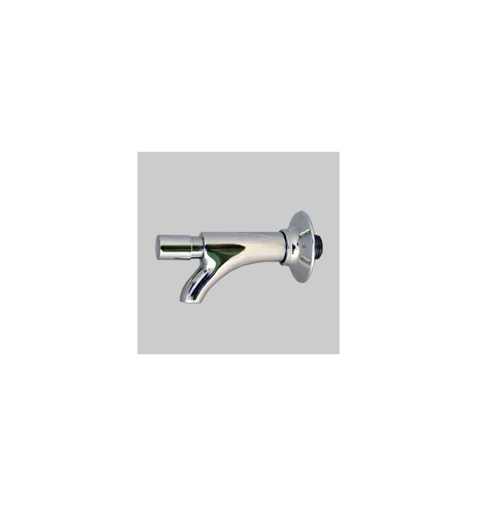 RUBINETTO A PULSANTE SEMPLICE OTTONE CROMATO - 1/2