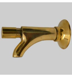 RUBINETTO A PULSANTE SEMPLICE OTTONE GIALLO - 1/2