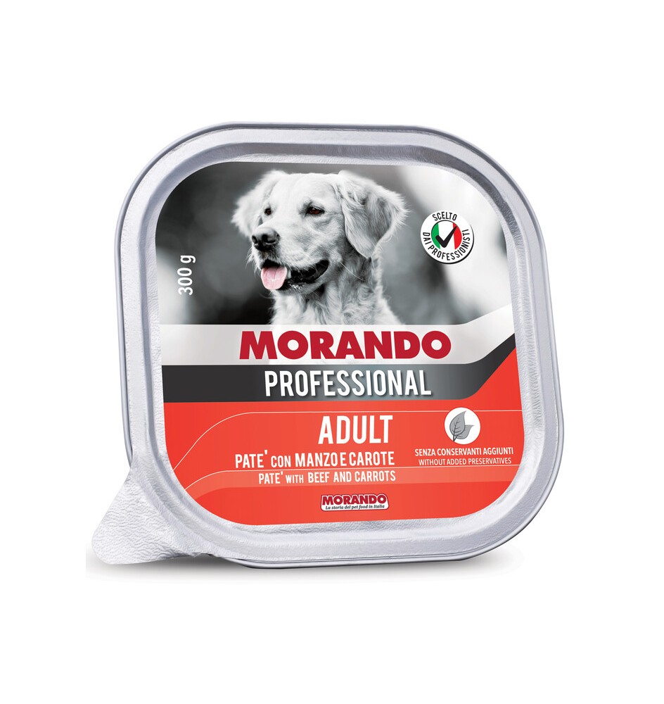 CIBO CANE MORANDO VSC 300 G PATE MANZO CAROTE