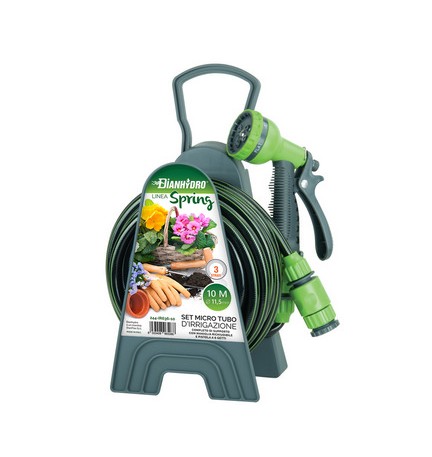 SET MICRO TUBO D'IRRIGAZIONE 11 MM LINEA SPRING tubo 10 mt