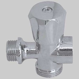 RUBINETTO PER LAVATRICE A 3 VIE - 1/2x3/4 cromato