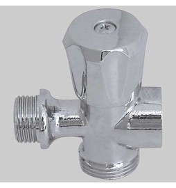 RUBINETTO PER LAVATRICE A 3 VIE - 1/2x3/4 cromato