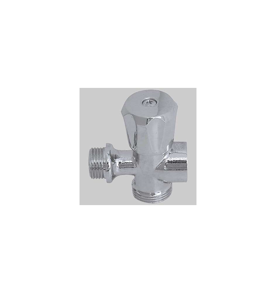 RUBINETTO PER LAVATRICE A 3 VIE - 1/2x3/4 cromato