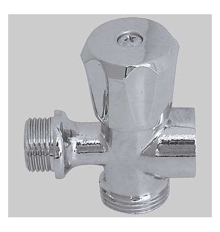 RUBINETTO PER LAVATRICE A 3 VIE - 1/2x3/4 cromato