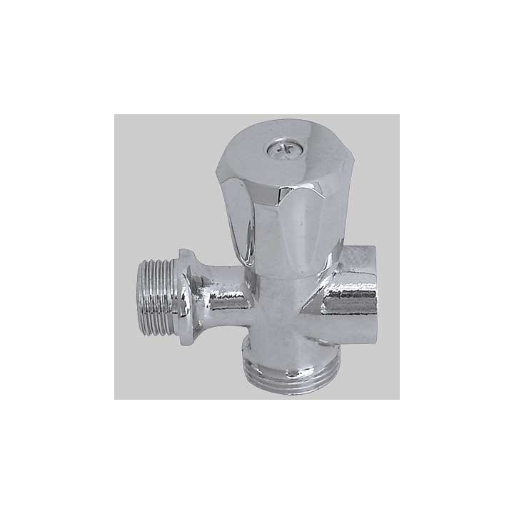 RUBINETTO PER LAVATRICE A 3 VIE - 1/2x3/4 cromato