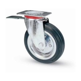 RUOTA INDUSTRIALE D 100 MM GOMMA 80BIS PIASTRA GIR FRE