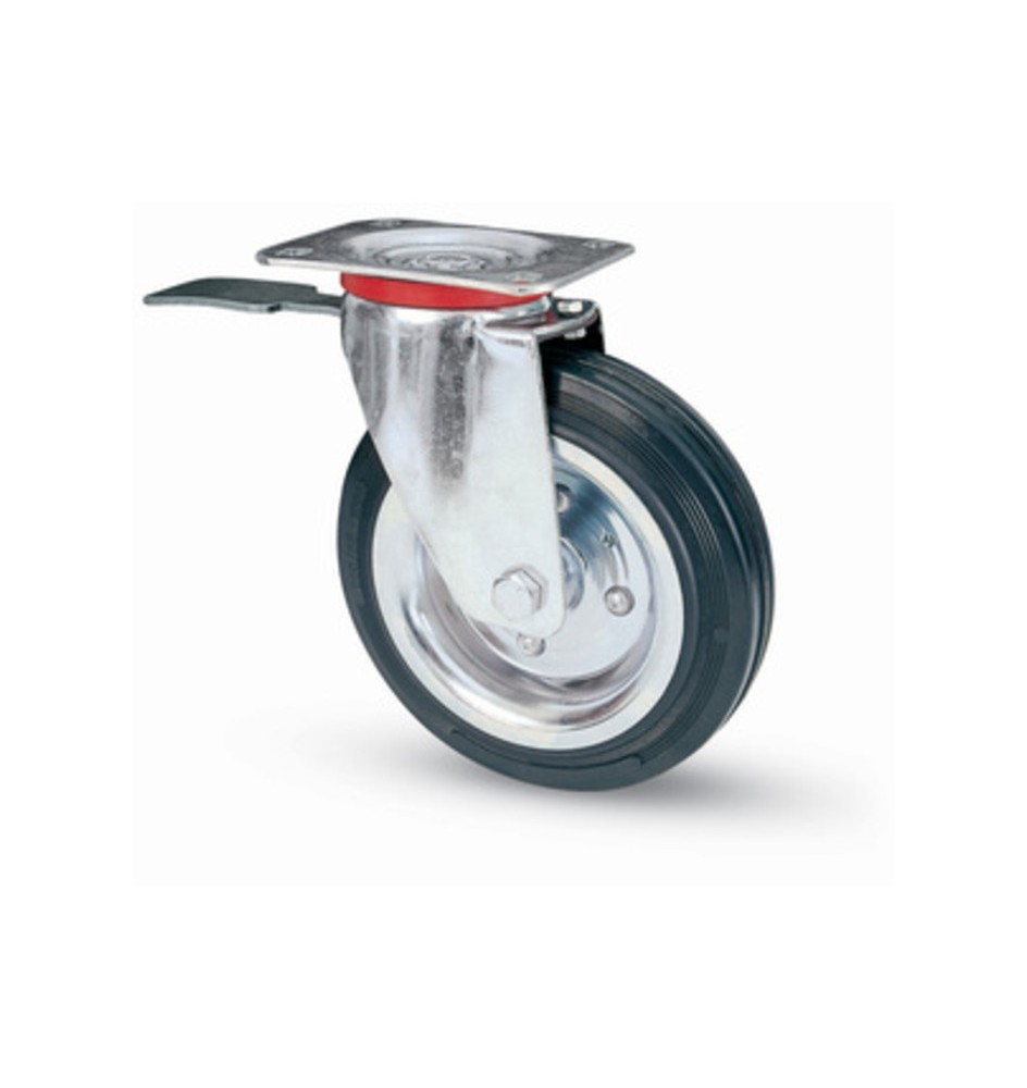 RUOTA INDUSTRIALE D 150 GOMMA 80BIS PIASTRA GIR FRE