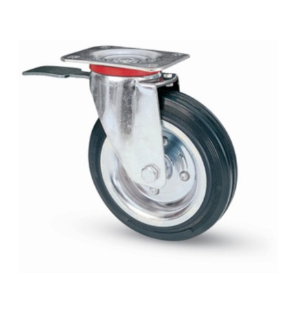 RUOTA INDUSTRIALE D 150 GOMMA 80BIS PIASTRA GIR FRE