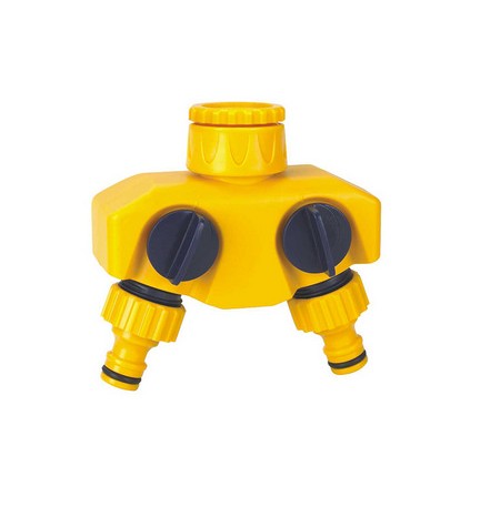 PRESA RUBINETTO 2 VIE CON LEVE DI ARRESTO 3/4 x 1/2