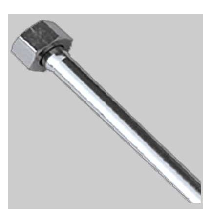 TUBETTO RAME CROMATO COMPLETO DI CALOTTA 3/8 FEMMINA MM 10 - cm 30