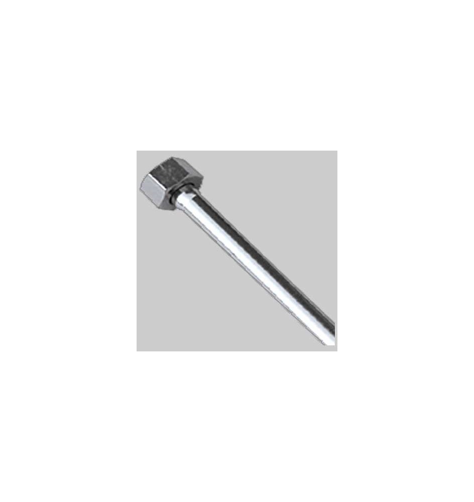TUBETTO RAME CROMATO COMPLETO DI CALOTTA 3/8 FEMMINA MM 10 - cm 40