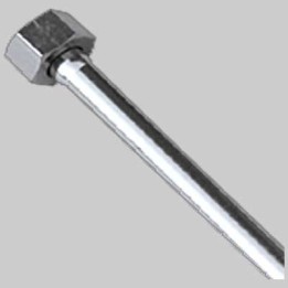 TUBETTO RAME CROMATO COMPLETO DI CALOTTA 3/8 FEMMINA MM 10 - cm 60