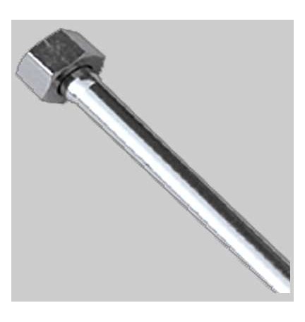 TUBETTO RAME CROMATO COMPLETO DI CALOTTA 1/2 FEMMINA MM 10 - cm 50
