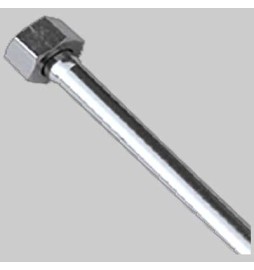 TUBETTO RAME CROMATO COMPLETO DI CALOTTA 1/2 FEMMINA MM 10 - cm 70