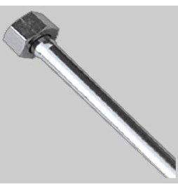 TUBETTO RAME CROMATO COMPLETO DI CALOTTA 1/2 FEMMINA MM 12 - cm 50