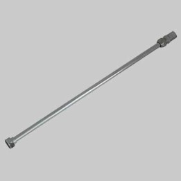 TUBO RAME CROMATO CON FLANGIA E RACCORDO Ø 10 - MF 1/2x3/8 cm 50